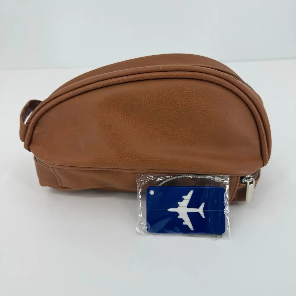 Kimpton Virgilio Toiletry Bag & Luggage Tag Brown 10